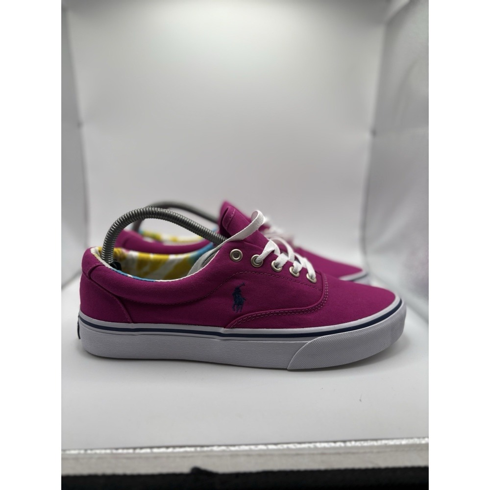 Polo Ralph Lauren Men's 8.5 Keaton Pony Vivid Pink Light Lace Up Sneakers Shoes